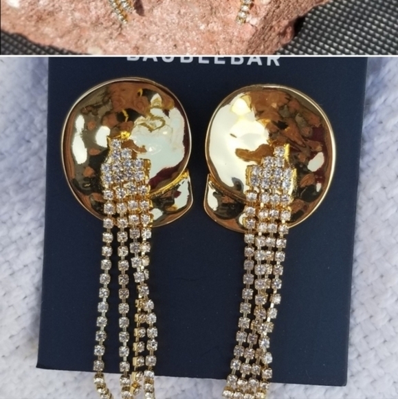 Bauble Bar Rhinestone Cascade Earrings NWT - Picture 3 of 5